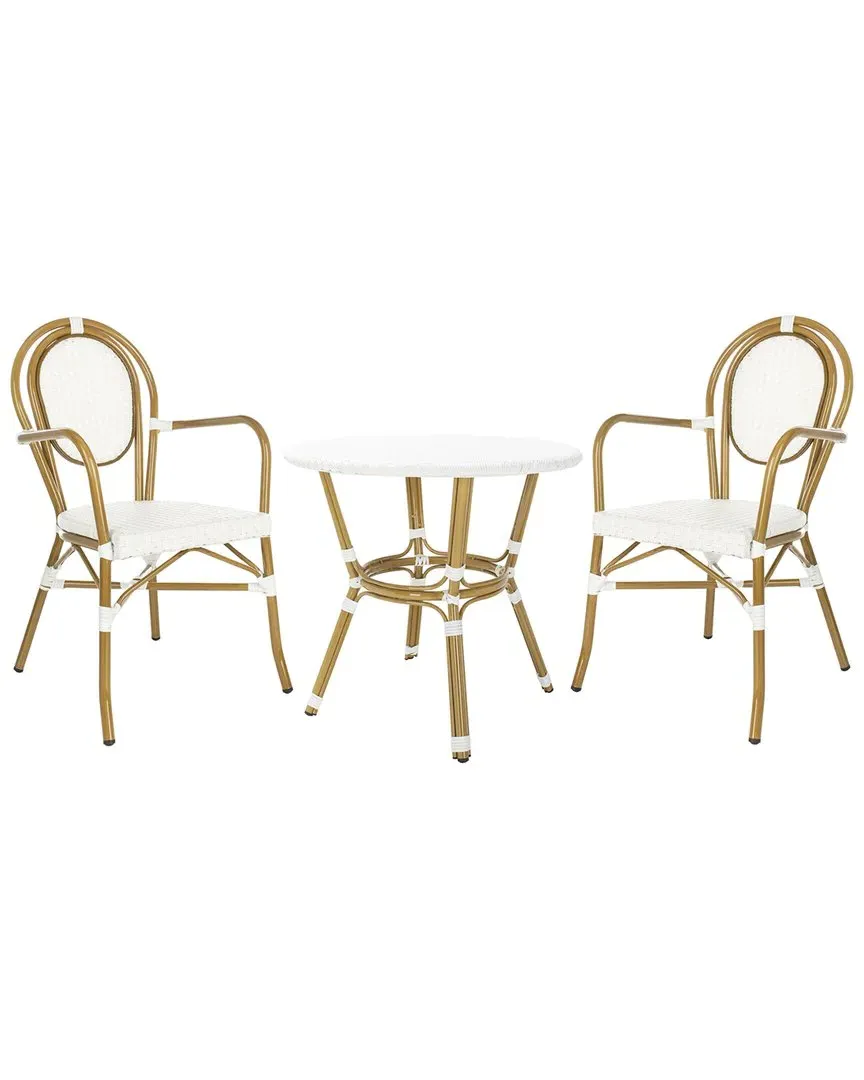 Rosen 3-Piece Bistro Set - White, Rattan image