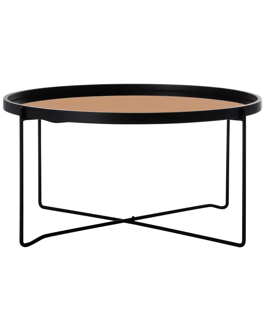 Ruby Round Tray Top Coffee Table - Rose Gold, Black