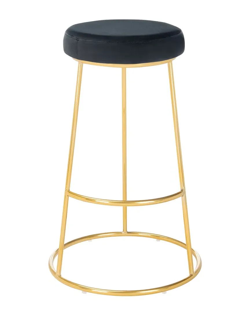 Sabina Round Bar Stool - Black, Velvet image
