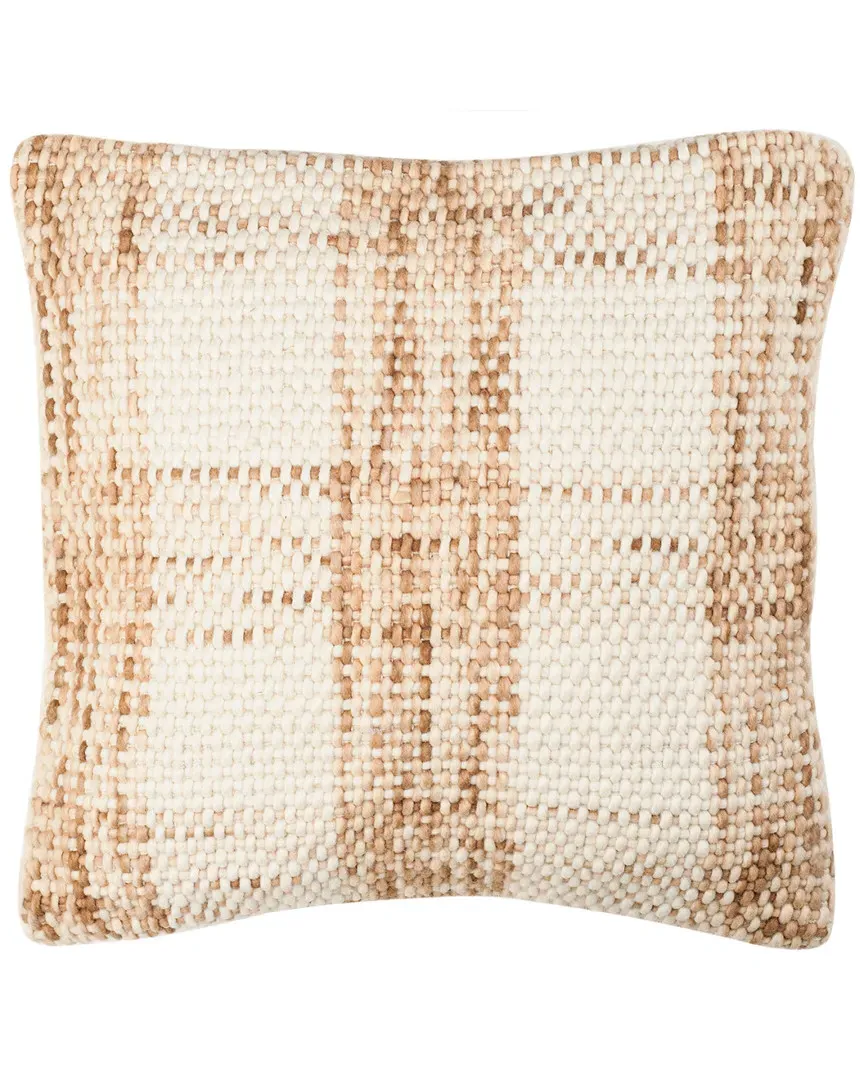 Safavieh Woven Plaid Pillow - Eggshell image
