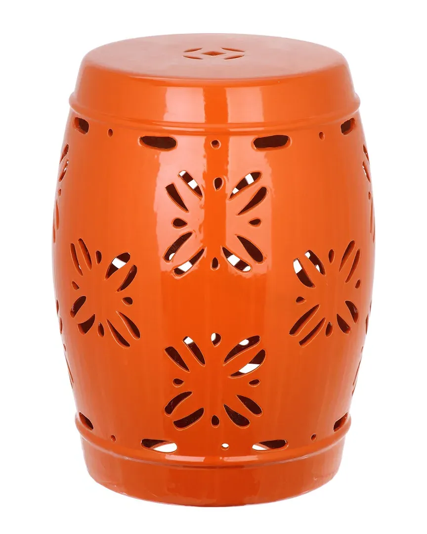 Sakura Garden Stool - Orange, Ceramic image