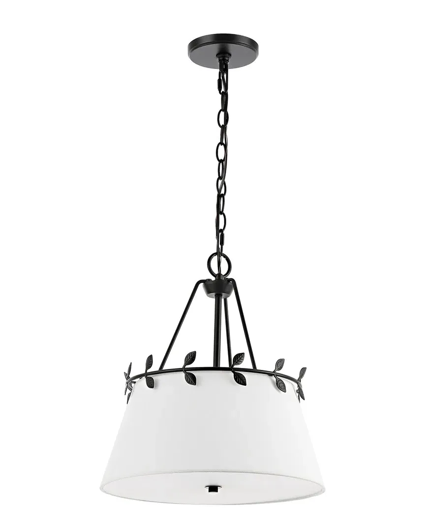 Samora 3-Light 15in Pendant - White, Cotton