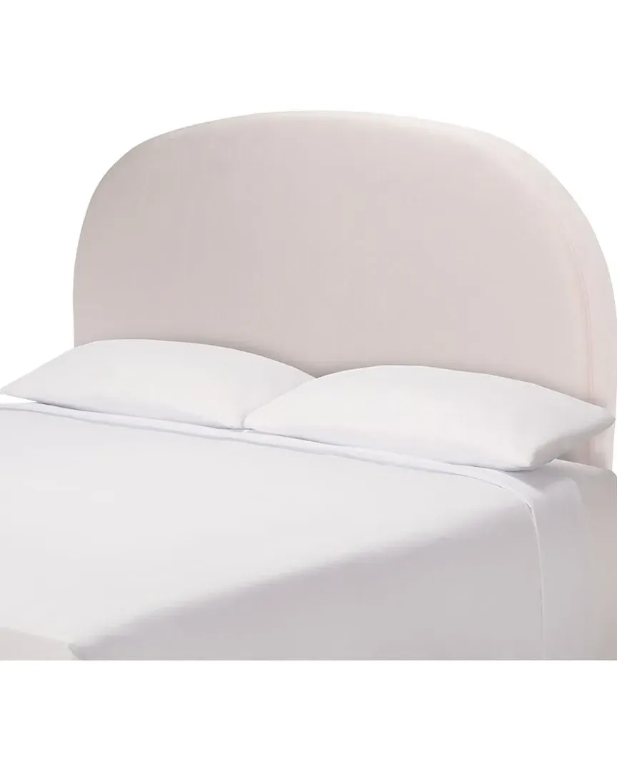 Saraya Queen Size Curved Headboard - Pink, Velvet image