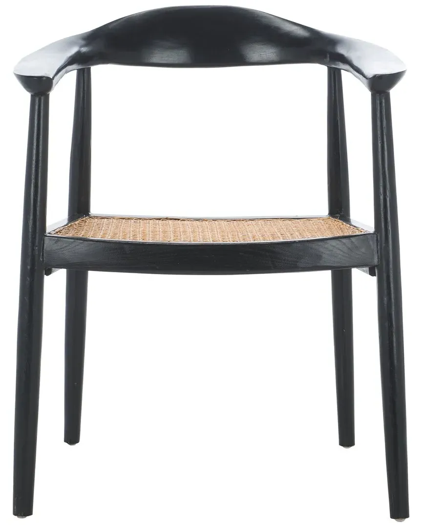 Savina Open Webbing Accent Chair - Black, Mahogany Wood image