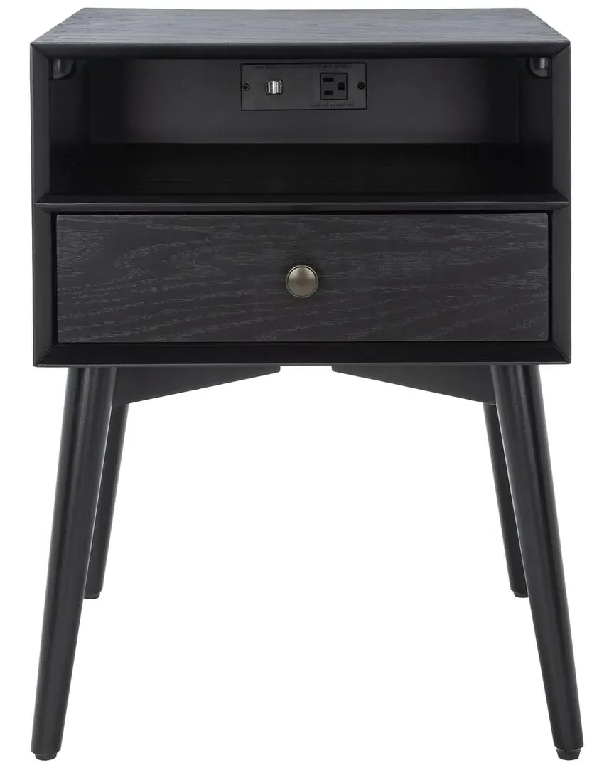 Scully Nightstand with USB - Black image