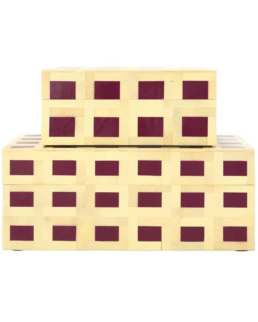 Set of 2 Sati Decor Boxes - Multi, Resin image