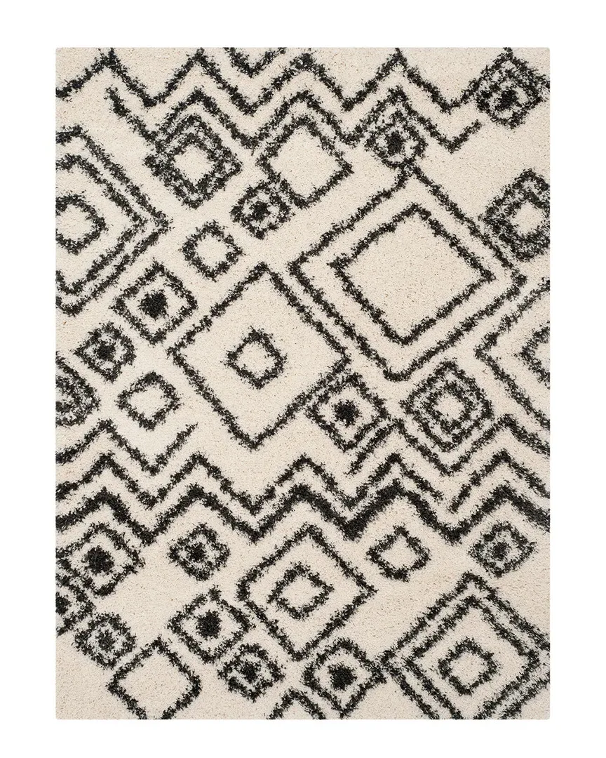 Sgb-Belize Shag Rug - Ivory and Charcoal, Polypropylene