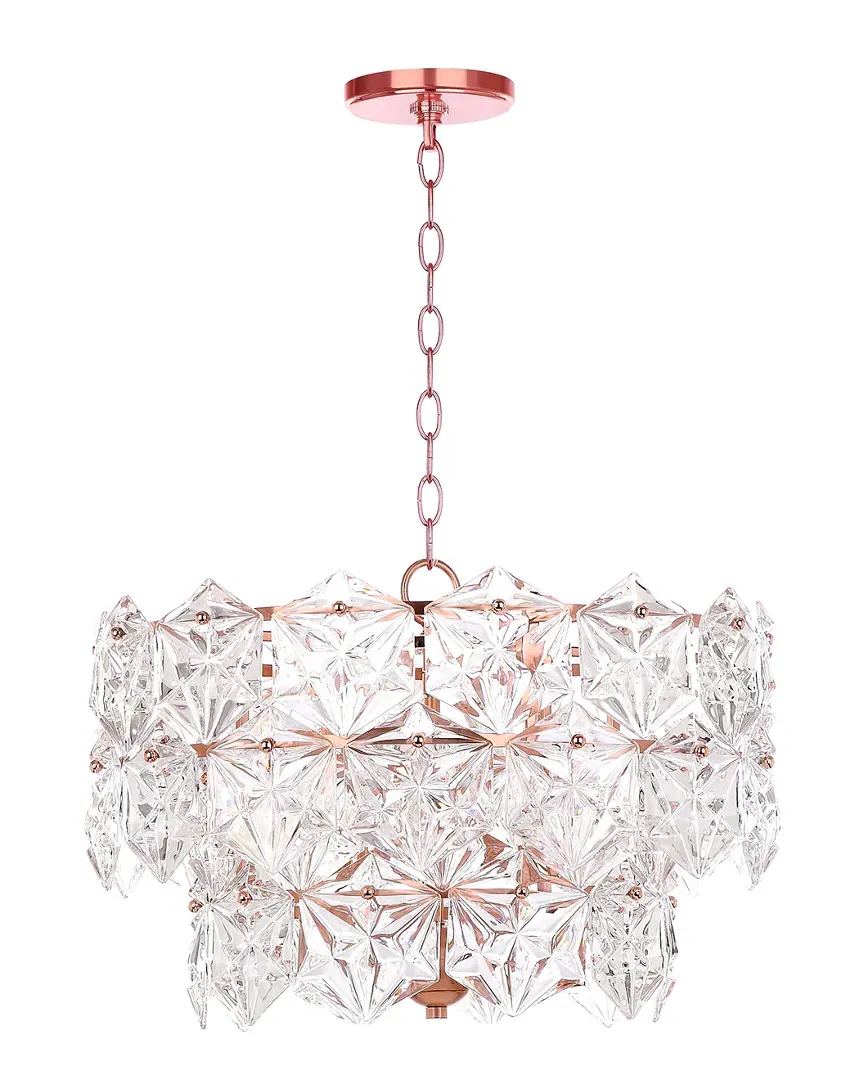 Sia 4-Light Adjustable Pendant - Clear, Copper