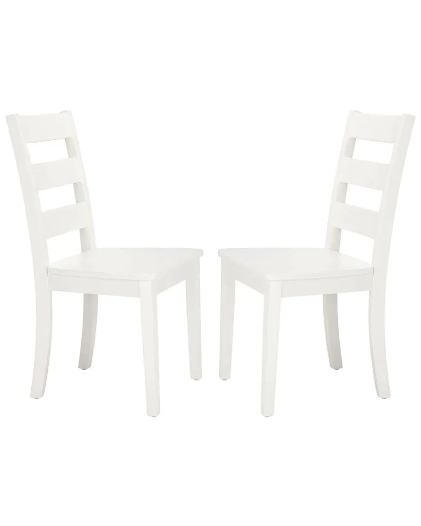 Silio Set of 2 Ladder Back Dining Chairs - White