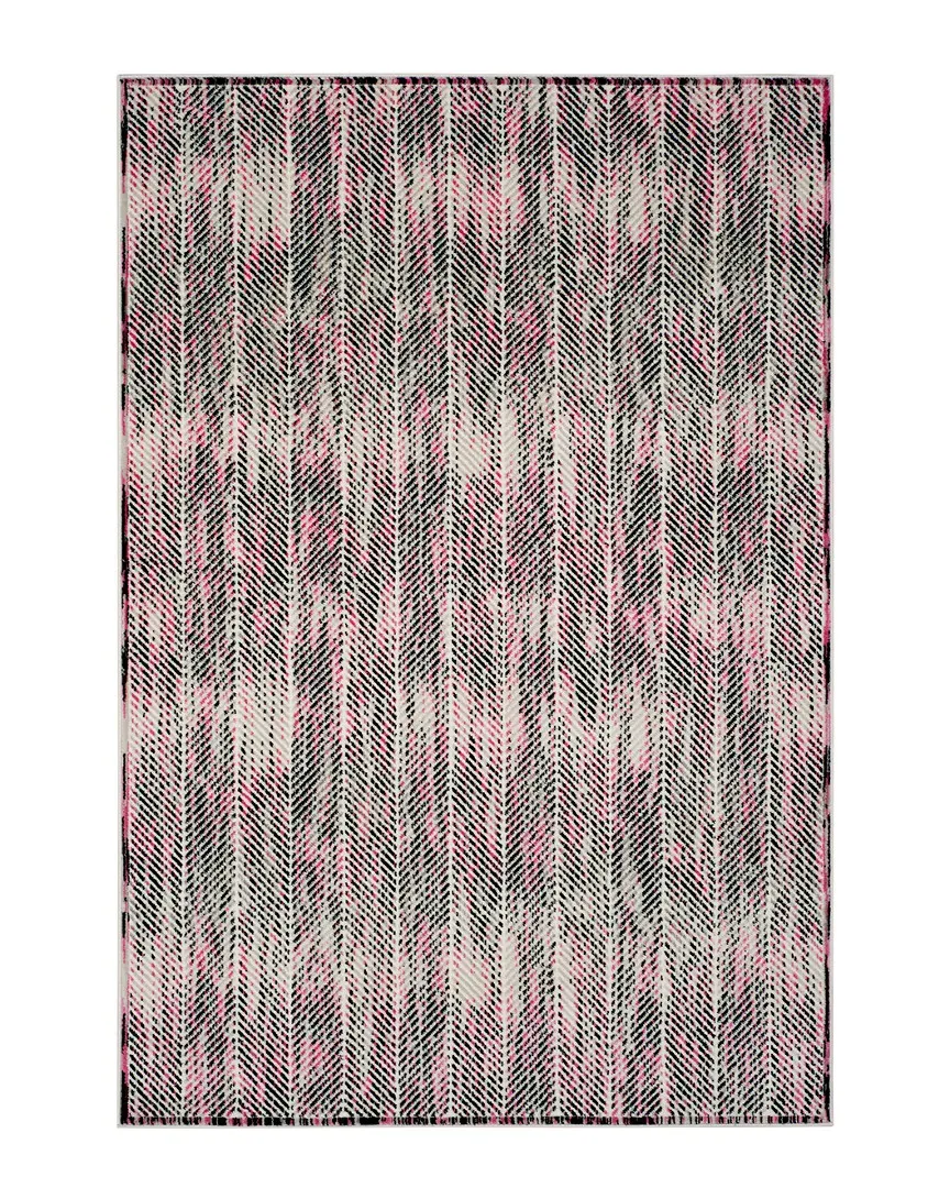 Skyler Power Loomed Rug - Grey and Pink, Polypropylene