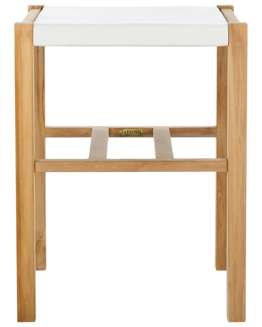 Solana Counter Stool - White, Teak