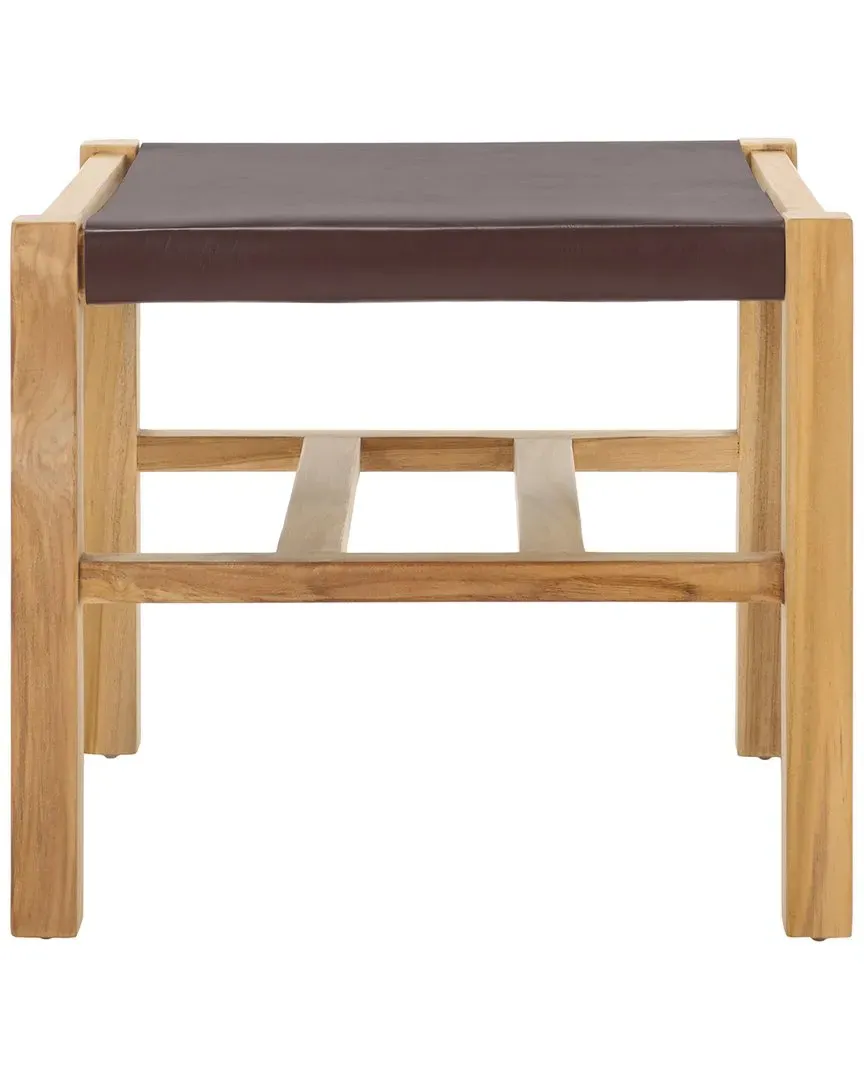 Solana Ottoman - Cognac, Teak image