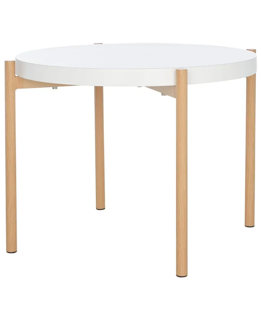 Solara Round Accent Table - White, Wood image