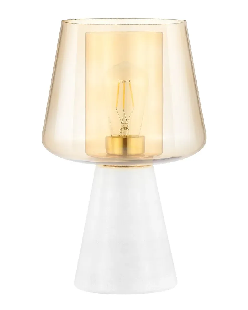 Soraya 14in Table Lamp - White, Marble