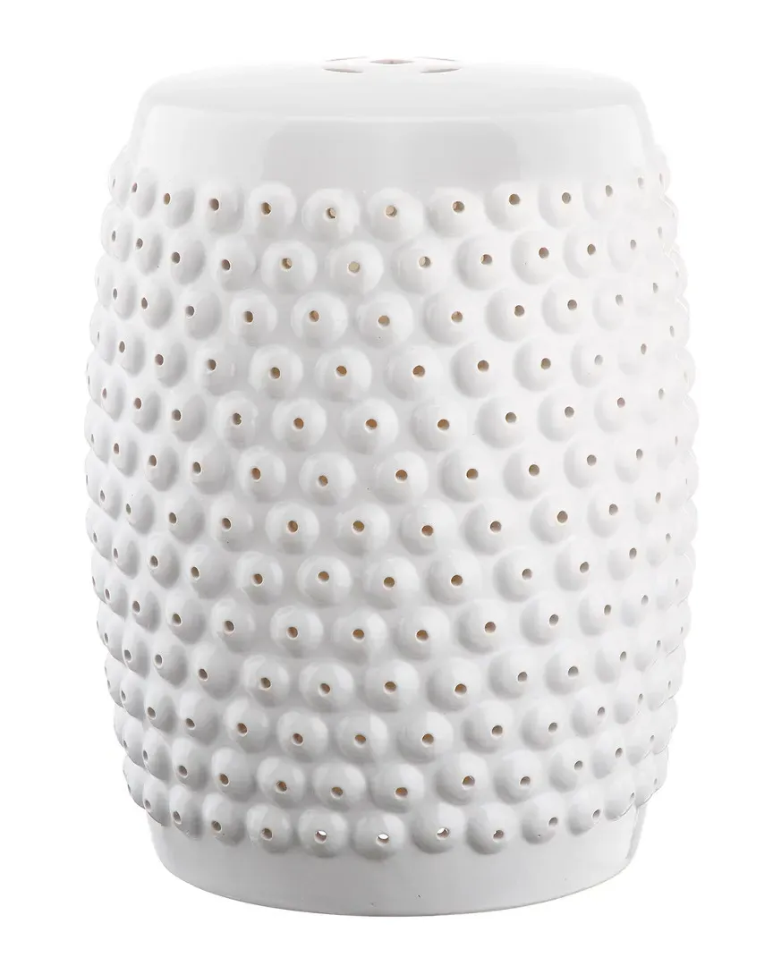 Stella Nail Head Stool - White, Ceramic