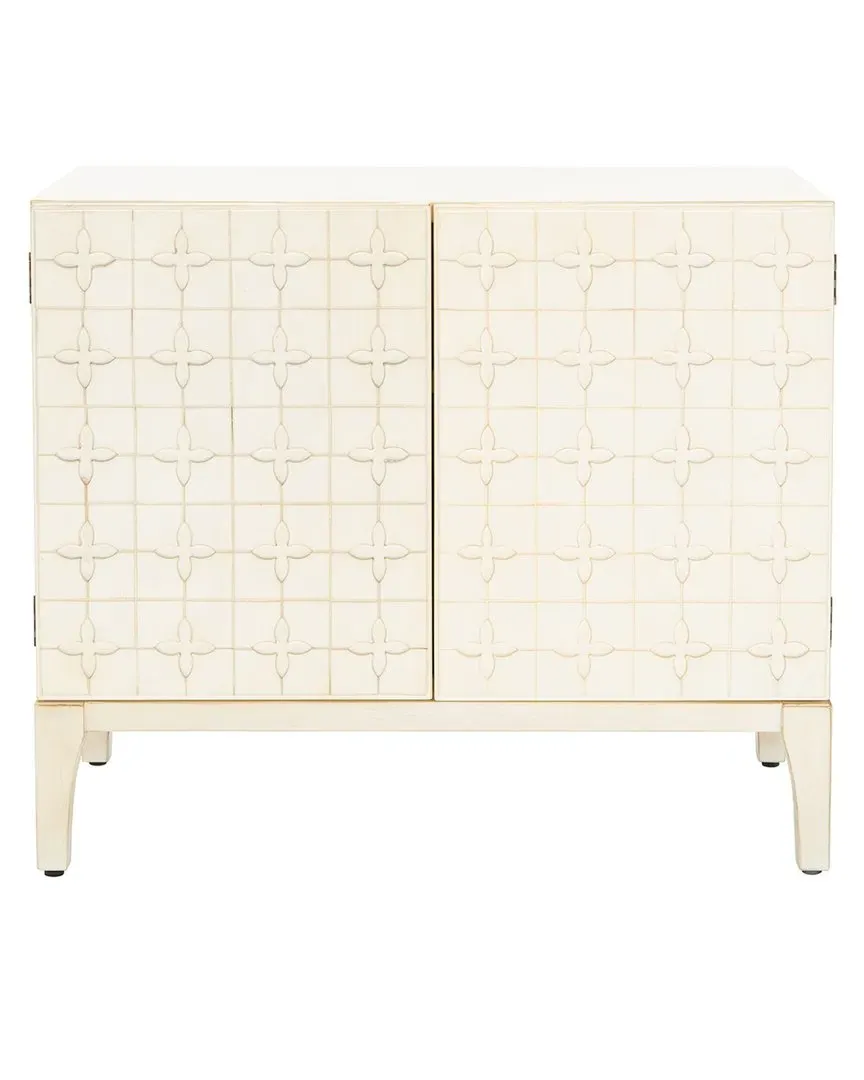 Sula 2-Door Chest with Shelf - White, Wood