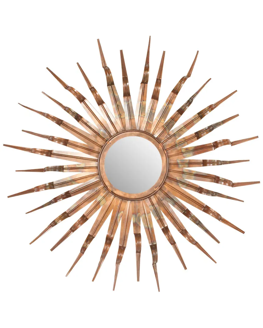 Sun Round Mirror - Brown, Iron