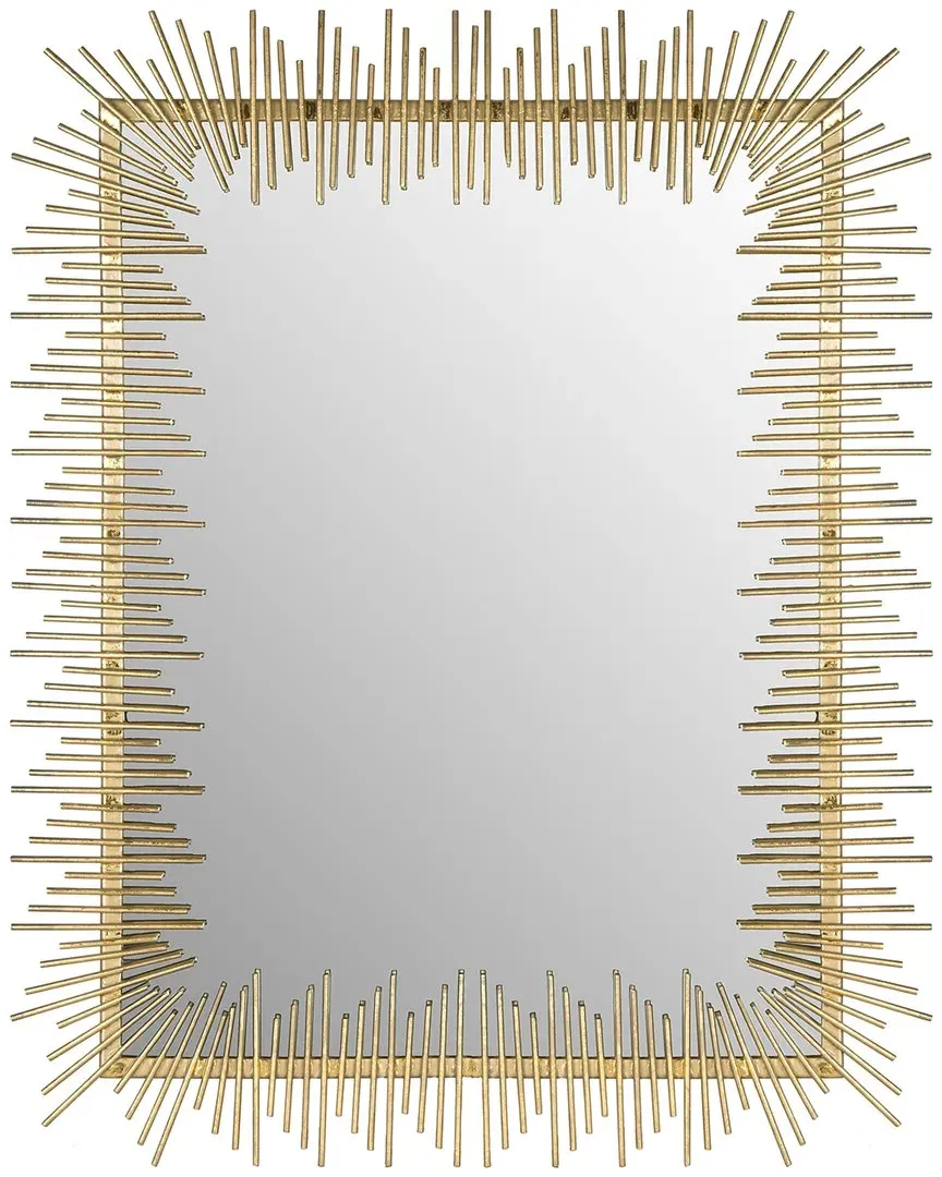 Sunray Rectangular Mirror - Antique Gold, Iron image
