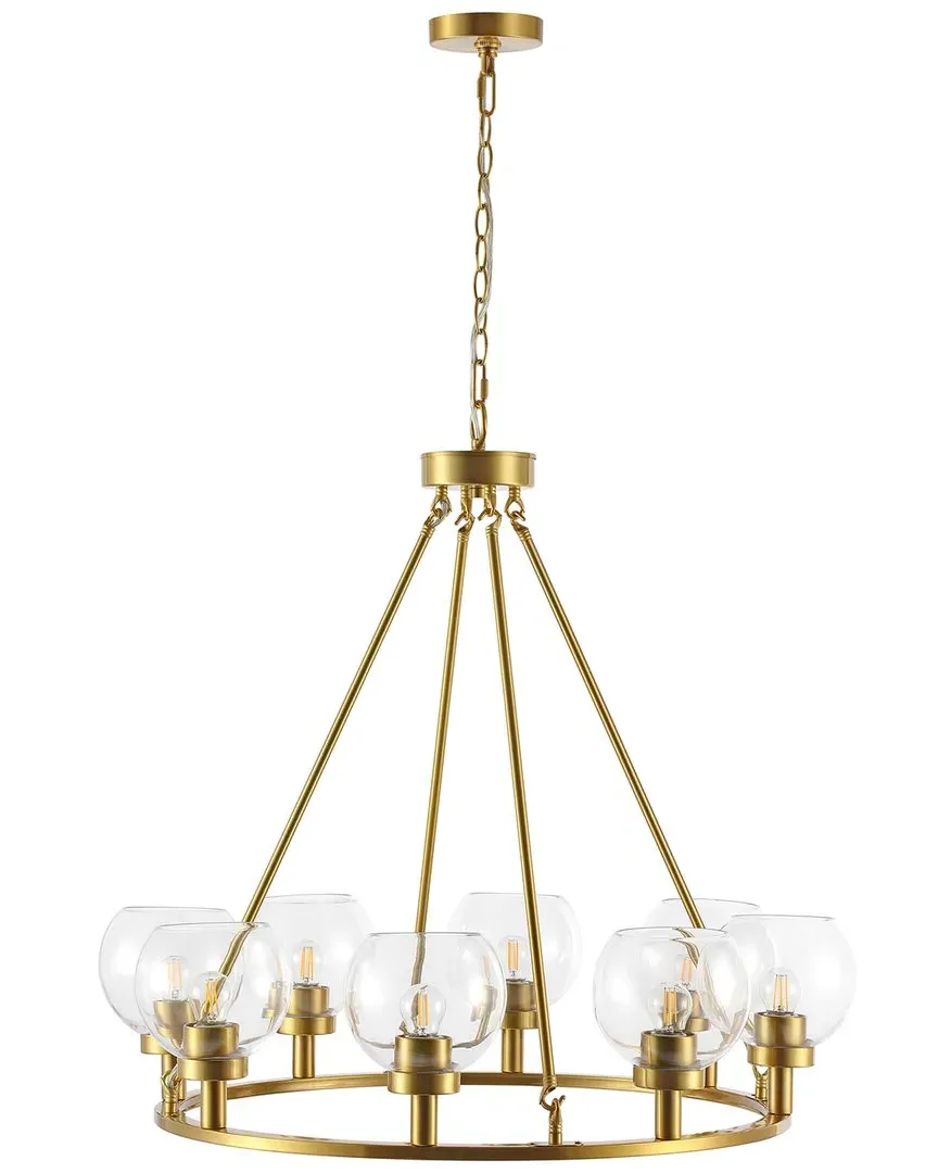 Sveda 8-Light 31.5in Ring Chandelier - Brass Gold, Glass