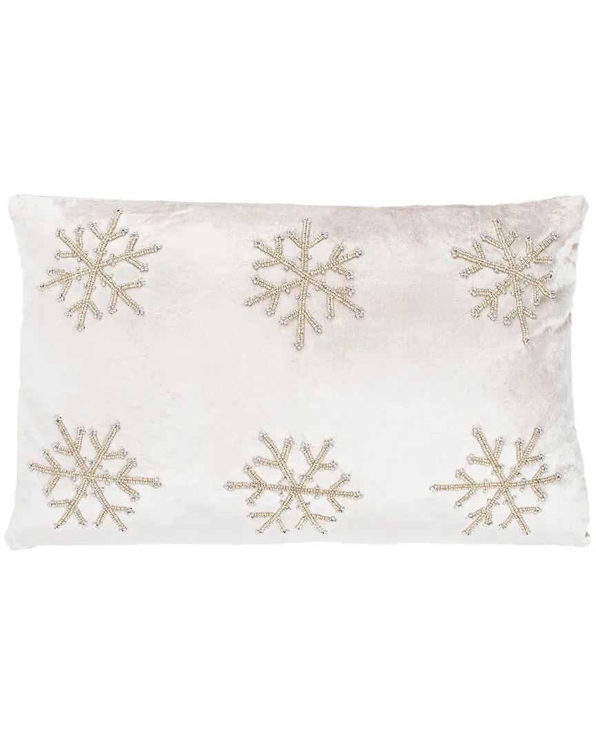 Sydnee Snowflake Pillow - Beige, Viscose Cotton image