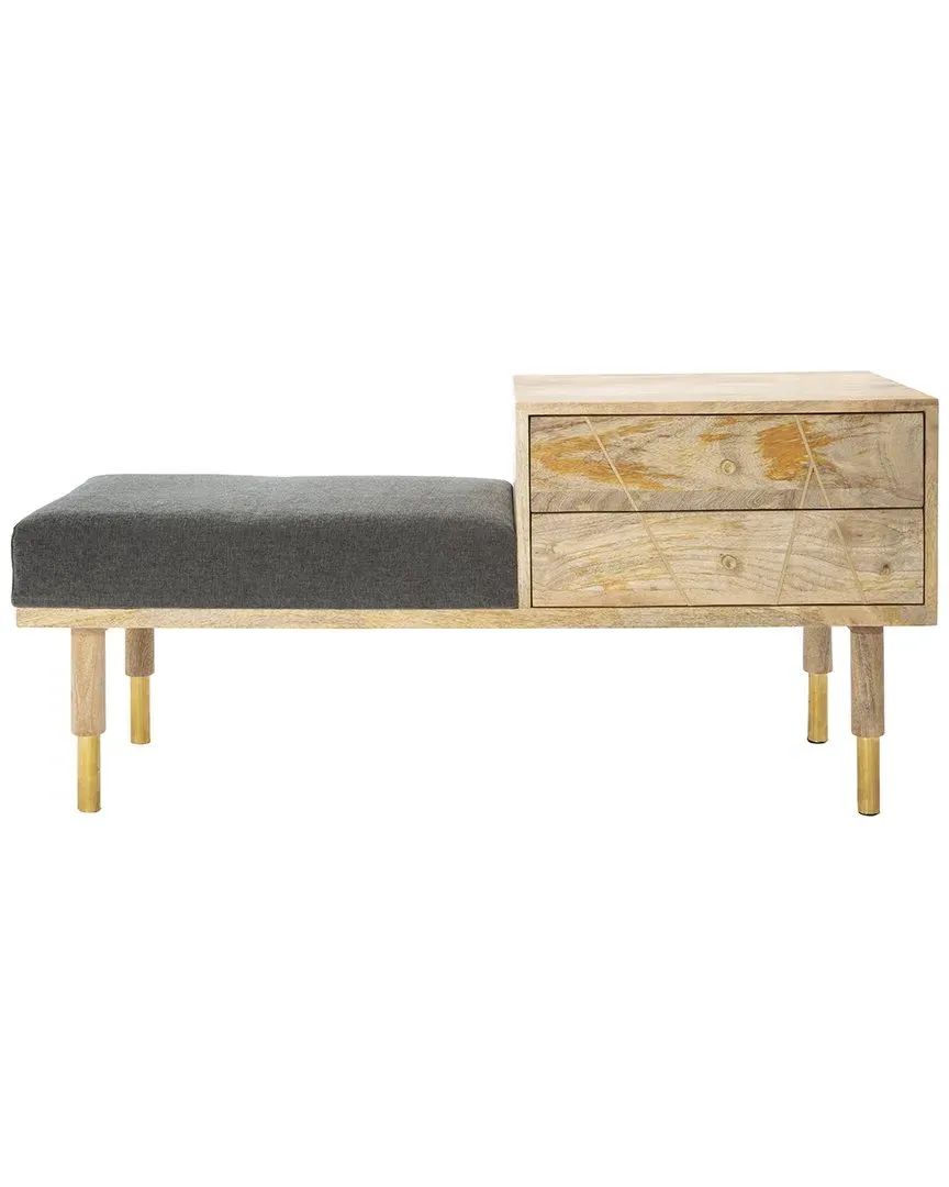 Taft 2-Drawer Bench with Cushion - Grey, Cotton image