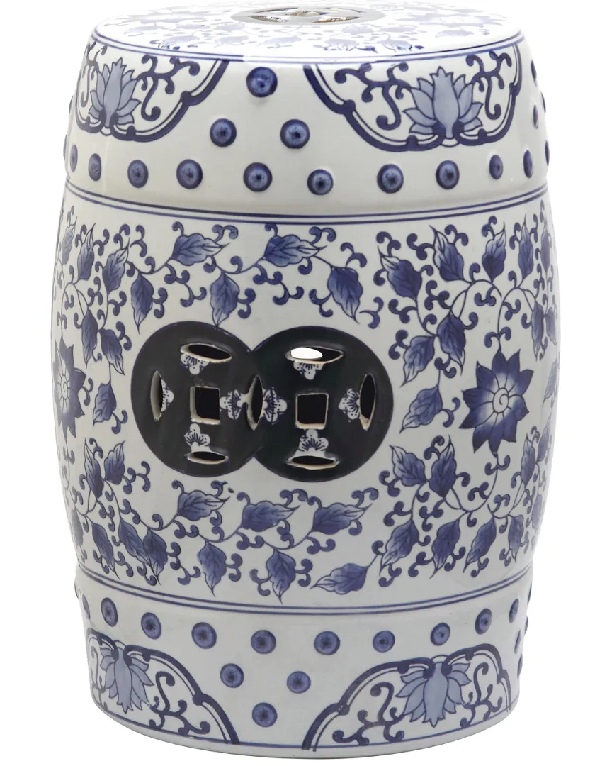 Tao Garden Stool - Blue & White, Ceramic