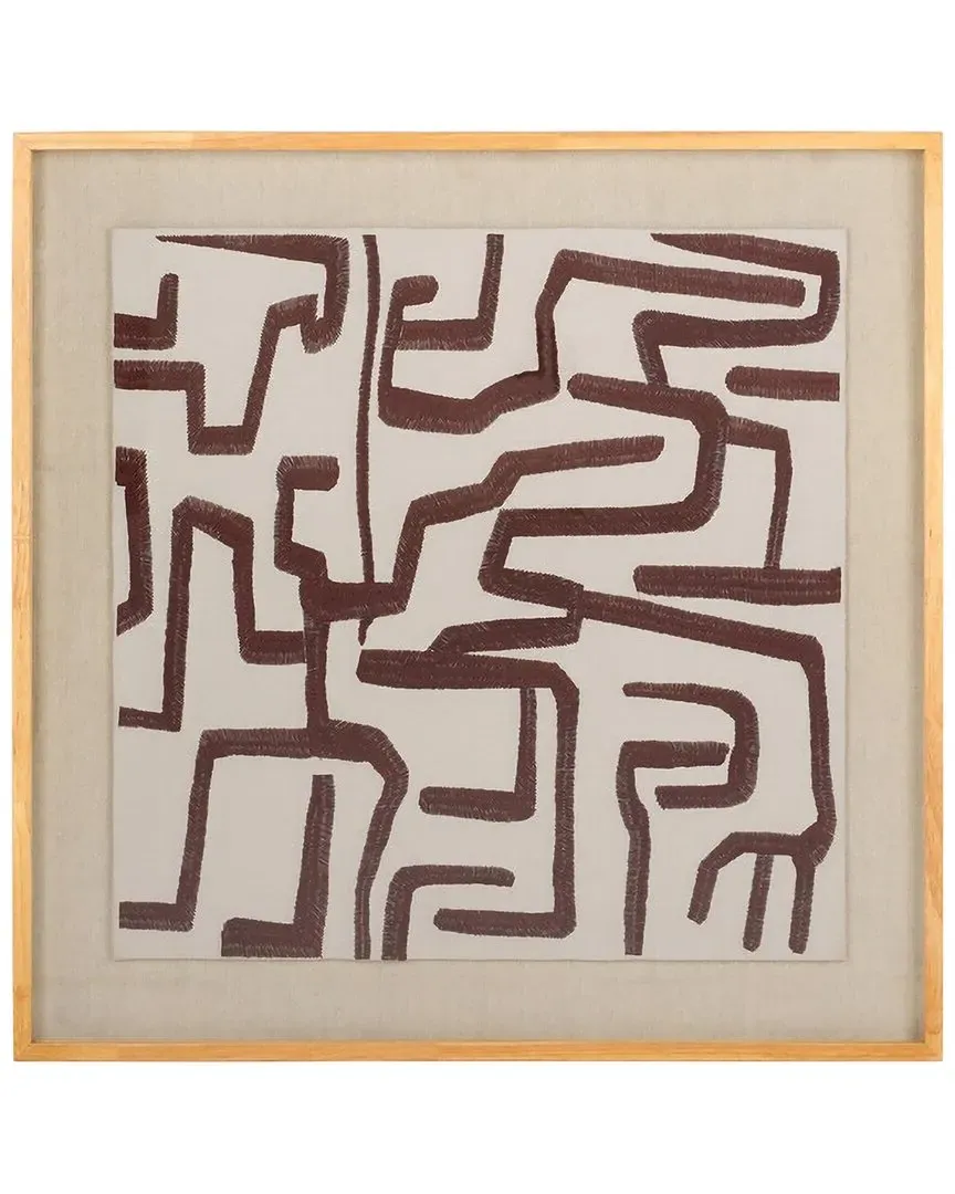 Tari 30x30 Textile Wall Art - Ivory, Chocolate Brown image