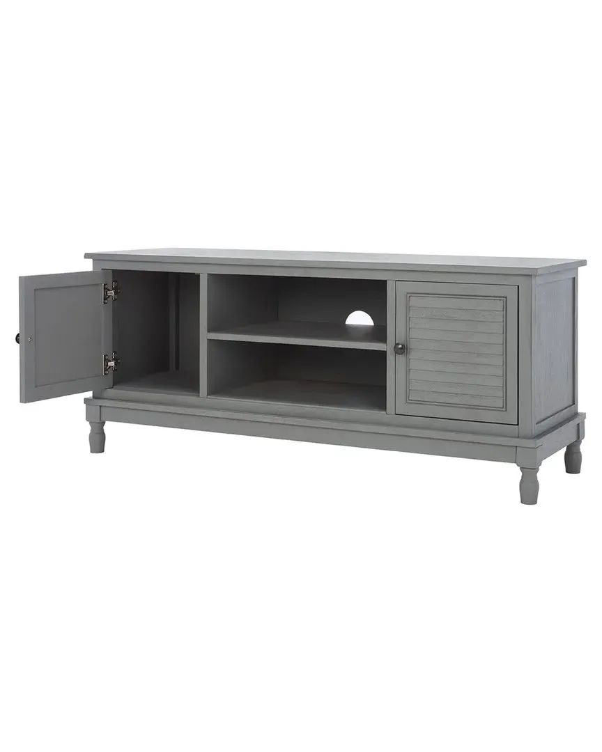 Tate 2 Drawer Media Stand with Storage - Grey, Pine