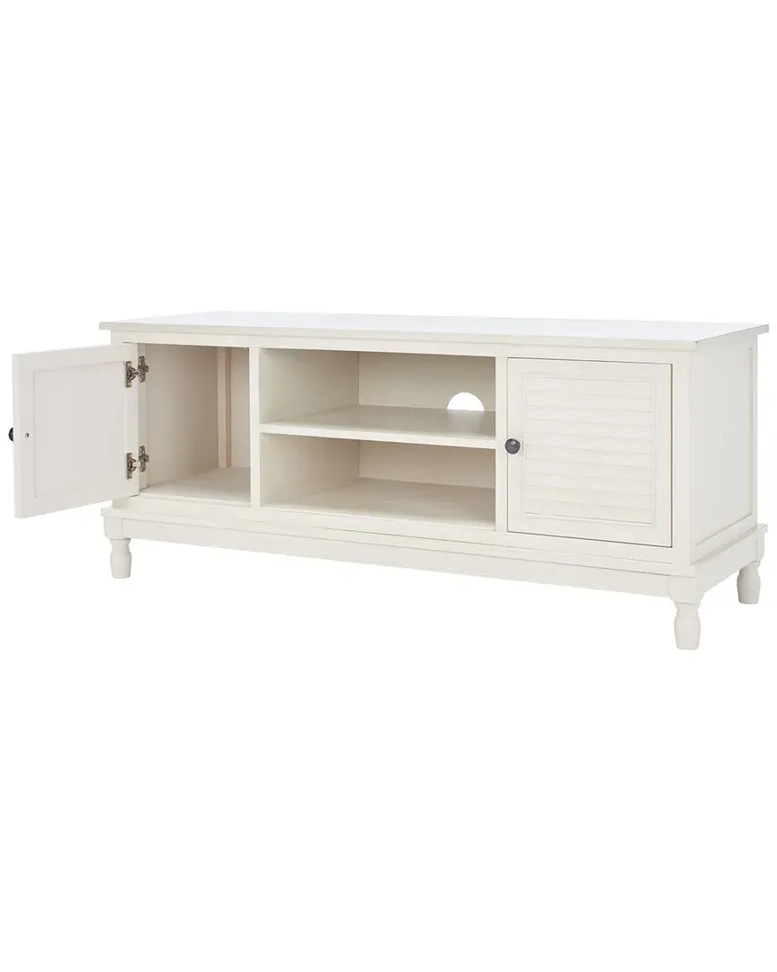 Tate 2 Drawer Media Stand with Storage - White, Pine