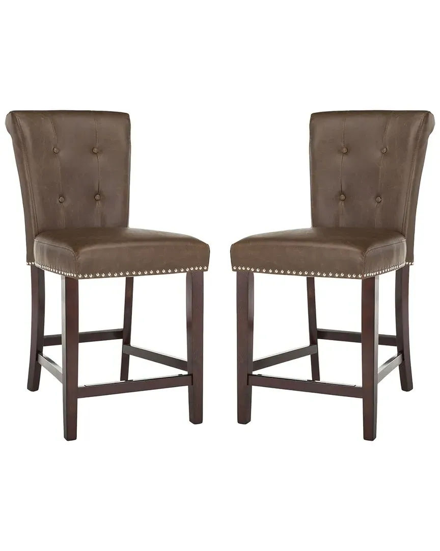 Taylor Counter Stools Set - Brown, Rubberwood