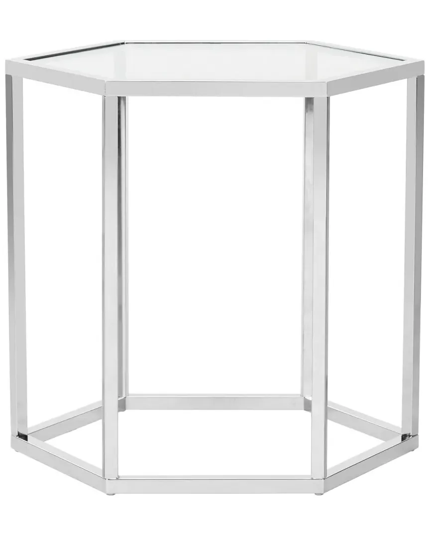 Teagan Glass End Table - Chrome image
