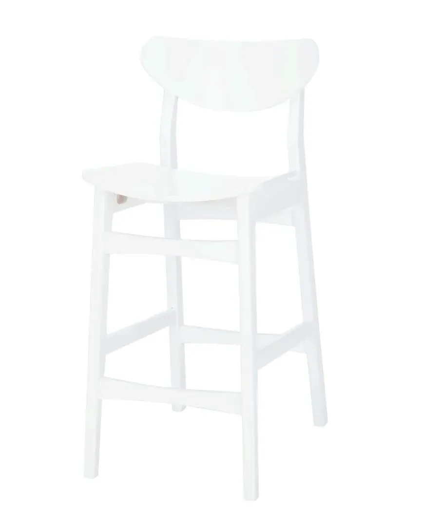 Thaxton Counter Stool - White, Rubber Wood