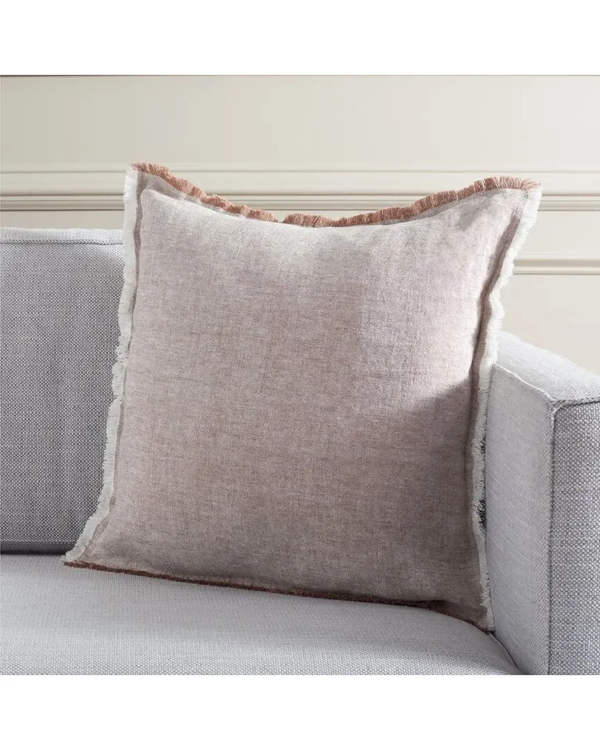 Theia Pillow with Fringe - Blush, Linen image