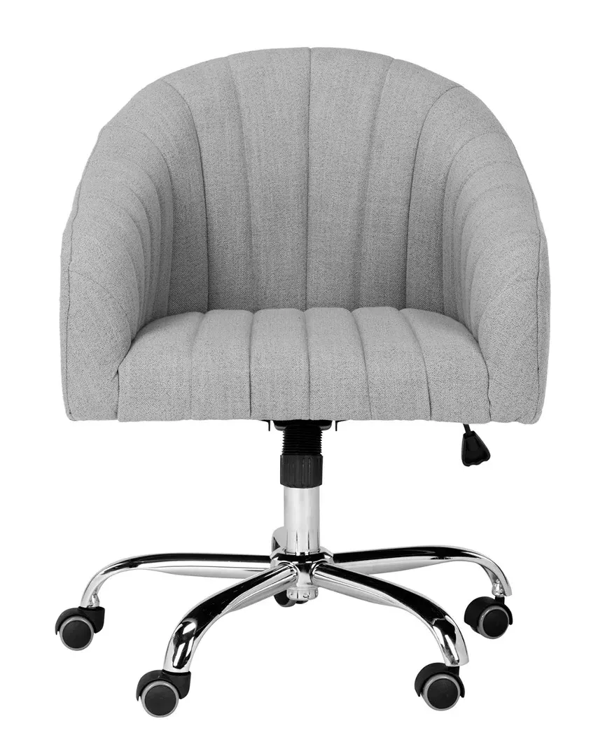 Themis Linen Chrome Leg Swivel Office Chair - Grey image