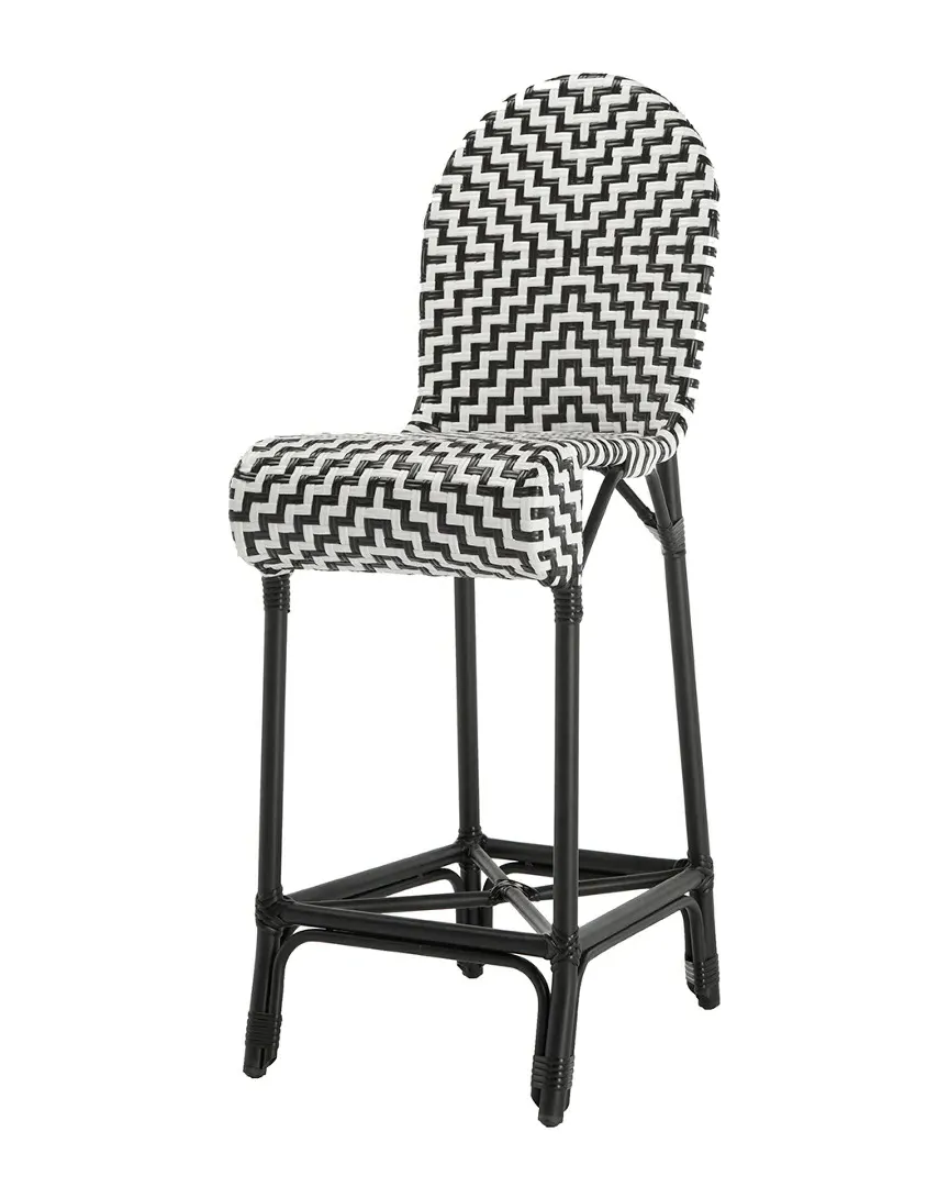 Tilden Indoor-Outdoor Bar Stool - Black, Rattan