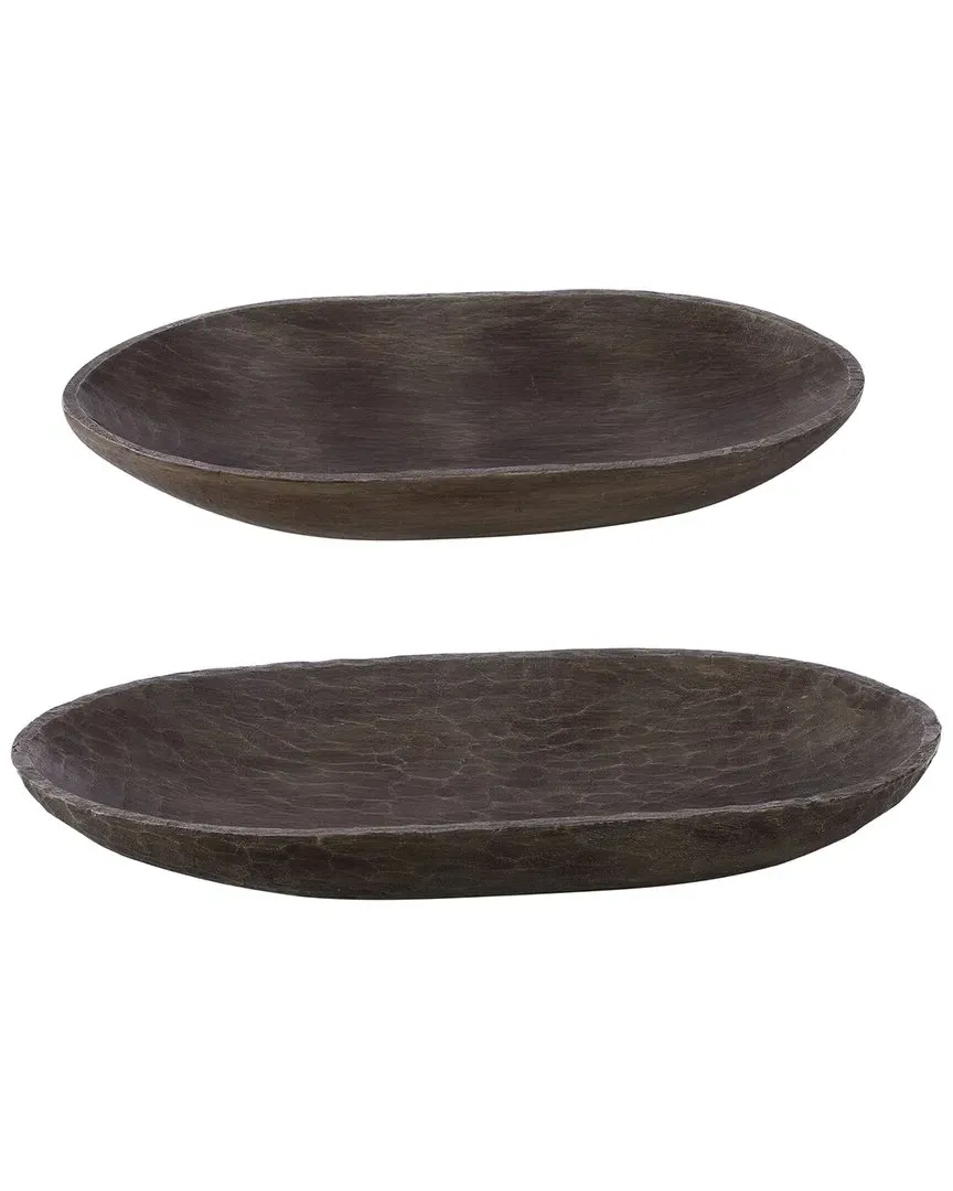 Trellen Set of 2 Decorative Bowls - Brown, Polyresin image