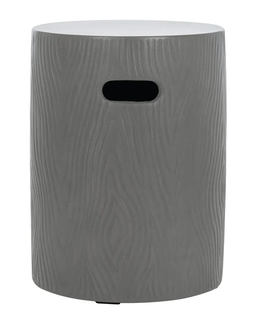 Trunk Round Accent Table - Dark Grey, Concrete