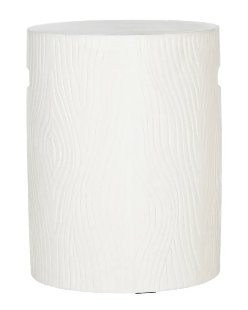 Trunk Round Accent Table - Ivory, Concrete