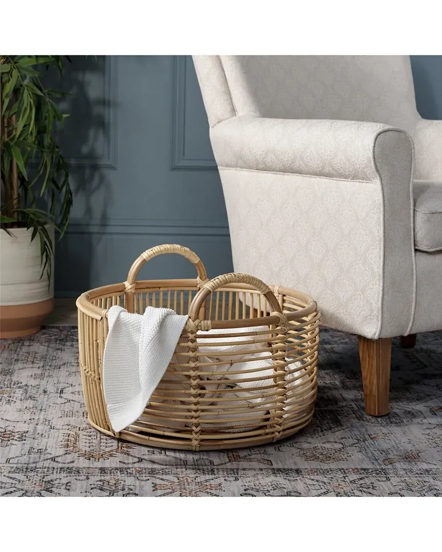 Tyra Storage Basket with Handles - Brown, Rattan