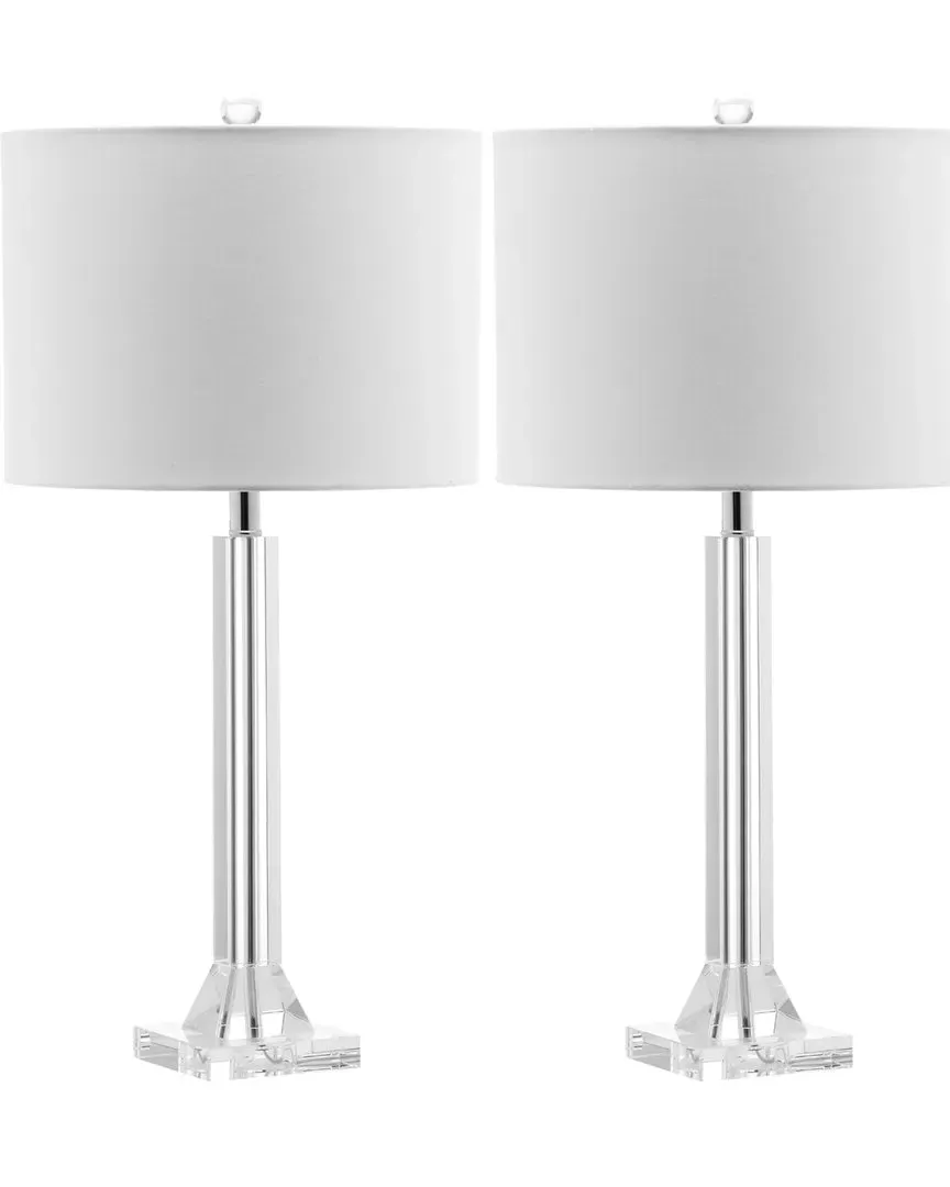 Tyrone 27in Crystal Column Table Lamp - Chrome, Crystal image