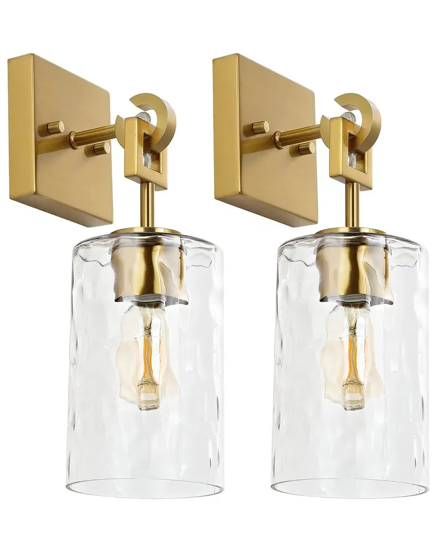 Tyrosa Set of 2 Wall Sconce - Brass, Glass image