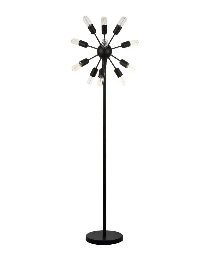 Urban 12-Light Retro Floor Lamp - Black