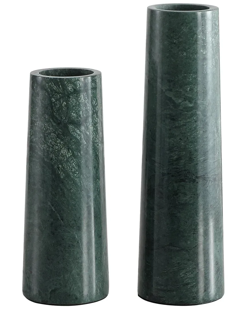 Valto Set of 2 Vases - Green, Marble
