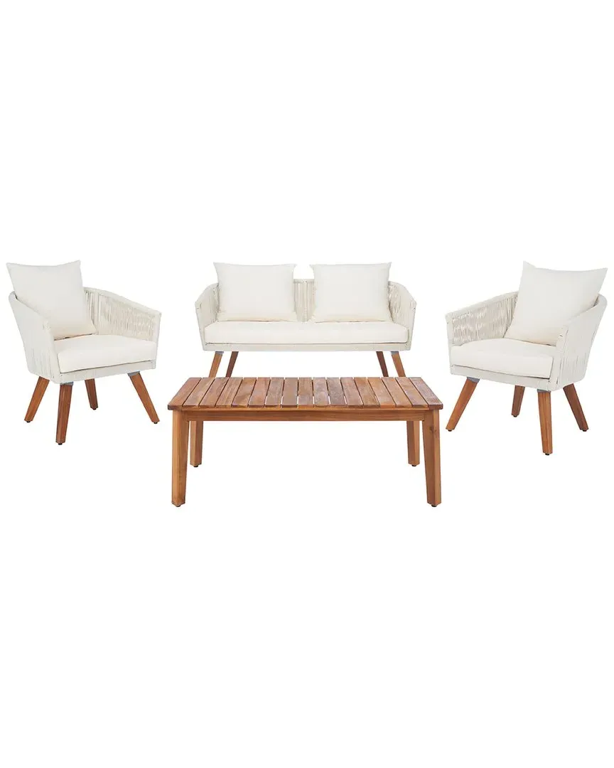 Velso 4-Piece Outdoor Living Set - Beige, Acacia Wood