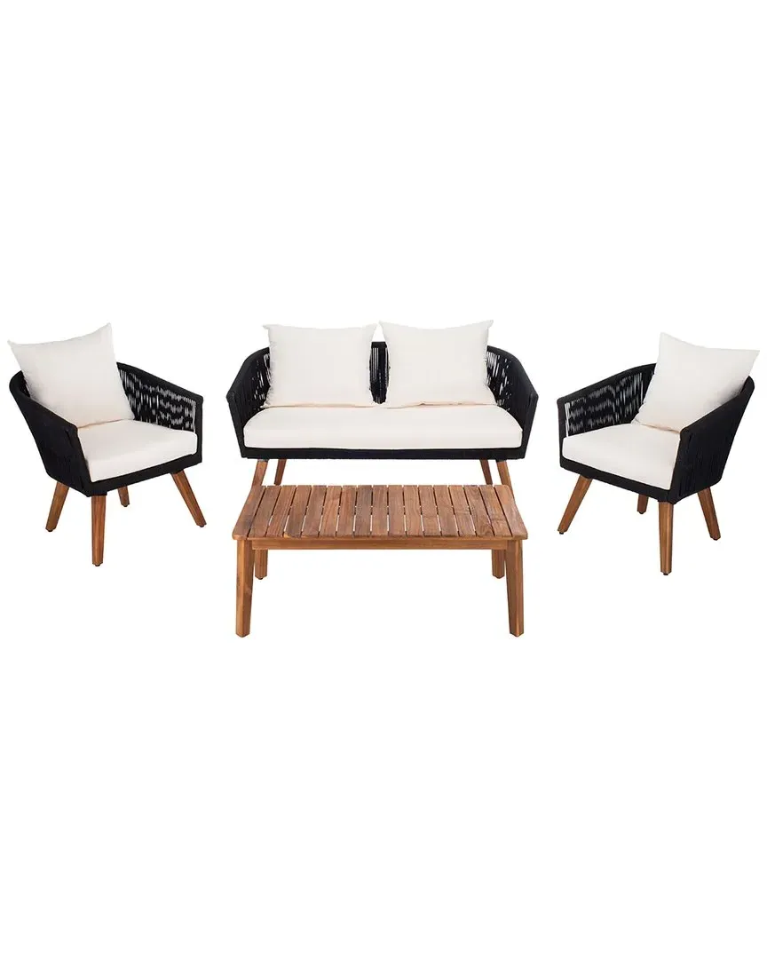 Velso 4-Piece Outdoor Living Set - Beige, Acacia Wood
