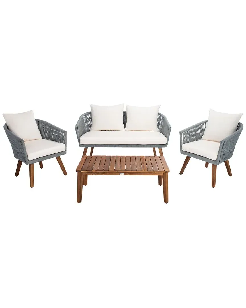 Velso 4-Piece Outdoor Living Set - Grey, Acacia Wood