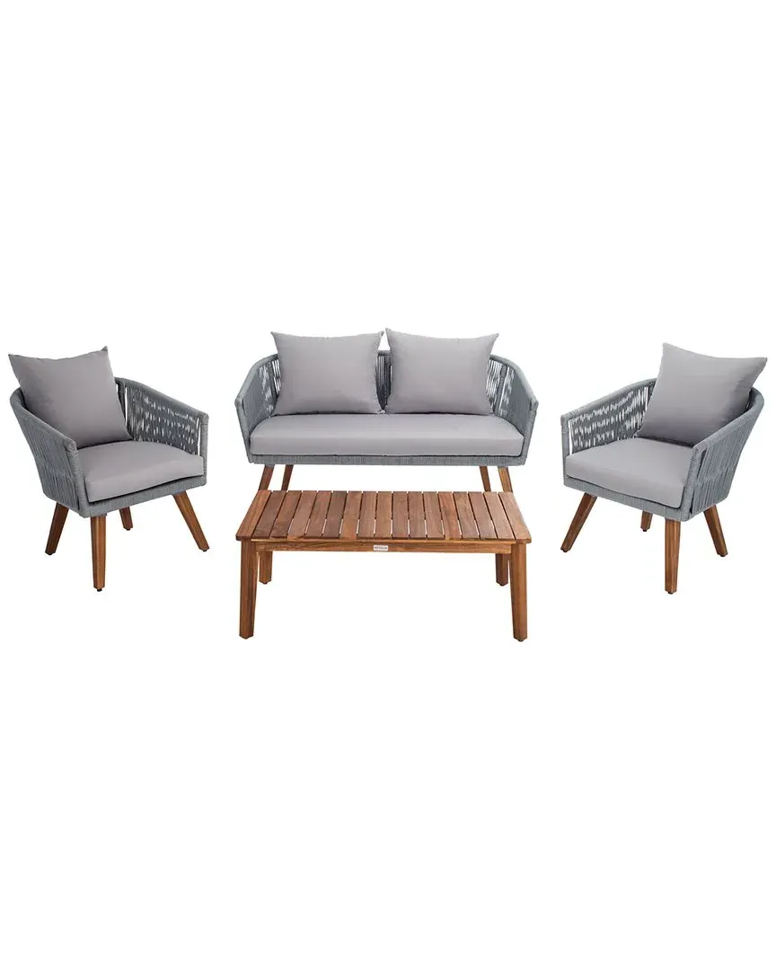Velso 4-Piece Outdoor Living Set - Grey, Acacia Wood