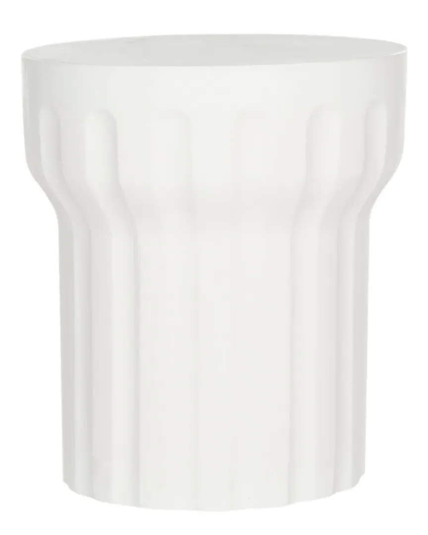 Vesta Round Accent Table - Ivory, Concrete