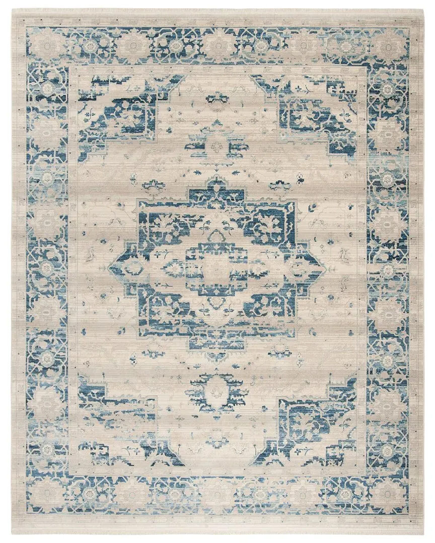Vintage Persian Decorative Rug - Ivory, Polyester