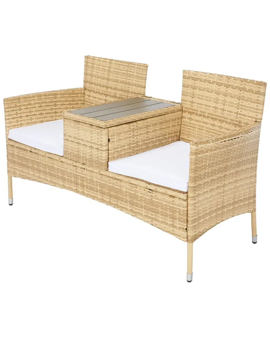 Viora Loveseat with Storage - Natural, Rattan image